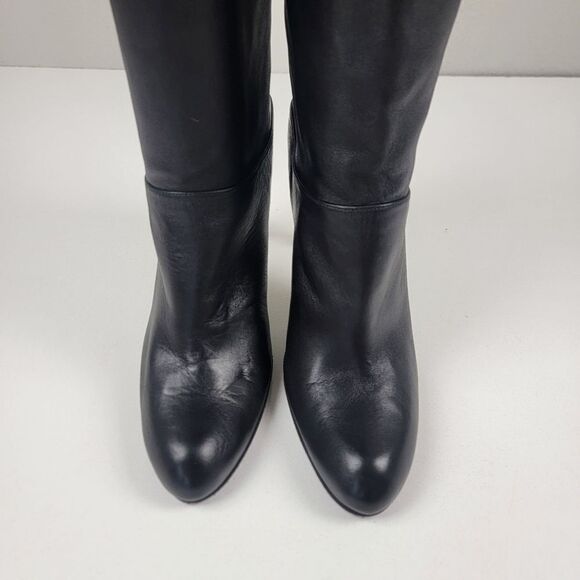 Stuart Weitzman Black Soft Leather Knee High OTK Tall Heel Boots Size Womens 8M - Picture 11 of 16